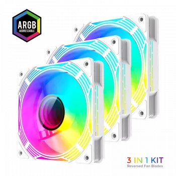 Gamemax | behuizingsventilator | KF300R BK | wit