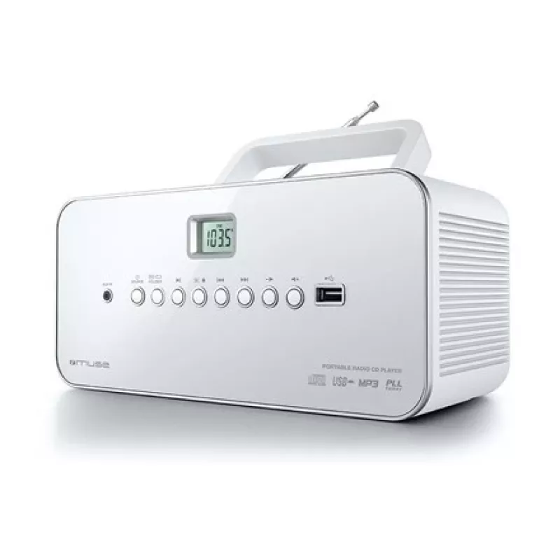 Draagbare stereoset Muse M-28RDW – cd/mp3-speler, FM/MW-tuner, 3W RMS, wit, 1,4 kg
