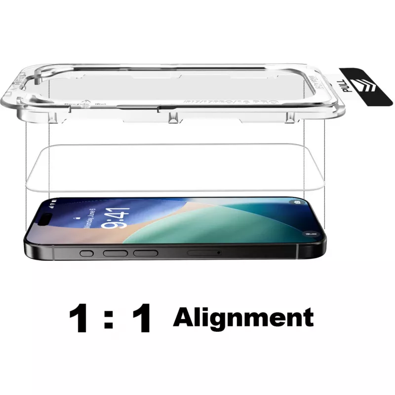 NEVOGLASS, beeldschermbeschermfolie transparant, iPhone 17 Air, met Easy App