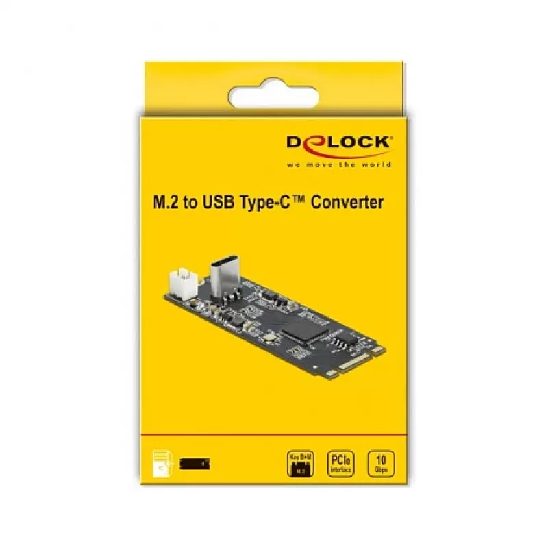 M.2 Key B+M stekker naar USB Type-C bus converter, DeLOCK, 63174