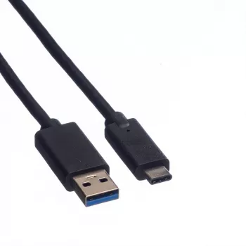 ROLINE - USB-kabel - USB Type-C (M) - 9-polig USB Type-A (M) - 50 cm (USB 3.1) - gegoten - zwart (11.02.9010)
