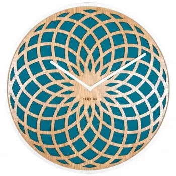 NeXtime klok 3150tq Sun Small, Ø35 cm, wand, turquoise