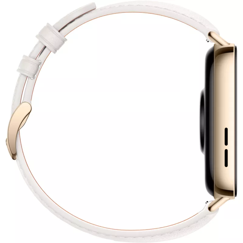 Watch Fit 3 (Solo-B19V), smartwatch goud/wit, leren bandje in wit