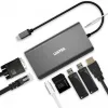 UNITEK uHUB O8+ bekabelde USB 3.2 Gen 1 Type-C hub, grijs, 100W Power Delivery