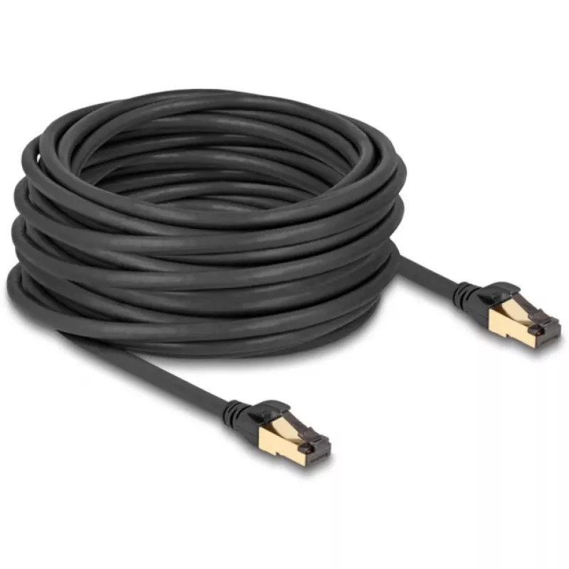 Netwerkkabel DeLOCK RJ45 Cat.6A stekker op stekker S/FTP 15 m zwart