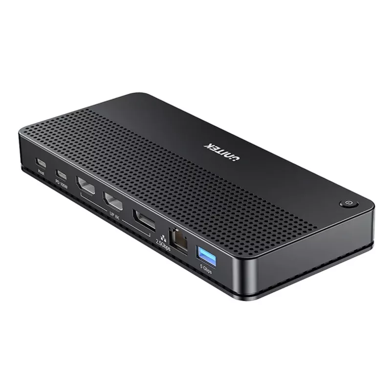 Dockingstation UNITEK D1104A01 USB4 bekabeld 100 W Power Delivery