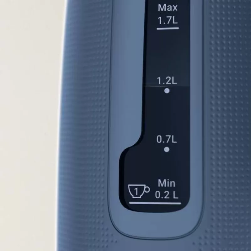 Elektrische waterkoker Tefal KO2M0410 — 1,7 L, 2400 W, blauw, waterniveau-indicator, antikalkfilter