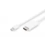 Digitus ASSMANN - adapterkabel - Mini DisplayPort mannelijk naar HDMI mannelijk - 2 m - drievoudige isolatie - wit - gevormd, 4K-ondersteuning (AK-340304-0