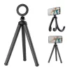 Flexibel statief voor smartphones Telesin P3-FM-02, zwart, buigzame poten, compacte telefoonhouder
