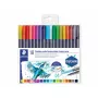 Viltstift Staedtler 3001 fijn/extrabreed meerkleurig 18 stuks