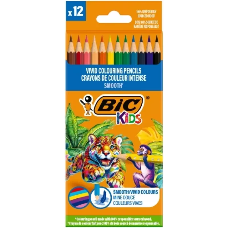 BIC kleurpotloden Kids Smooth 12 kleuren set