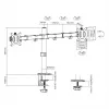 Monitorwandbeugel SBOX LCD-352/2-2 voor 13–32 inch schermen, dubbele arm, 2×8 kg draagvermogen, VESA 100×100