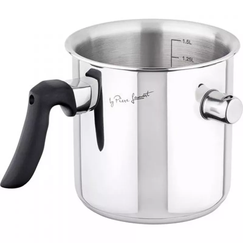 Melkkan LAMART LT1068, dubbelwandig rvs, sandwichbodem, 1,5 L, fluitje, volumeschaal