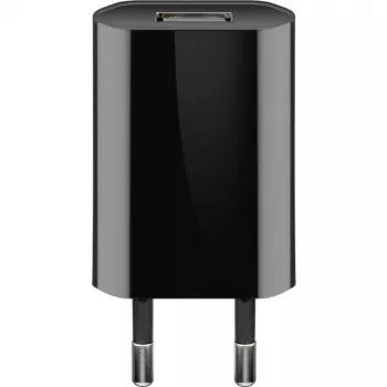 USB-voeding GOOBAY 5 W, 1x USB 2.0, ingang 100–240 V, zwart