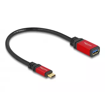 USB-adapter DeLOCK 60172 USB Type-C stekker naar USB Type-A bus 10 Gbit/s 15 cm rood metaal