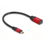 USB-adapter DeLOCK 60172 USB Type-C stekker naar USB Type-A bus 10 Gbit/s 15 cm rood metaal