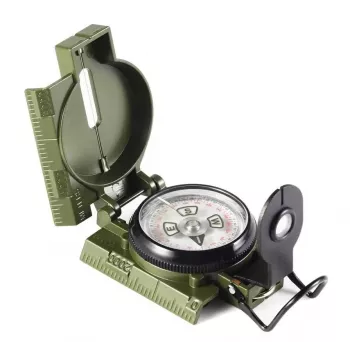 EYESKEY EK-22JG magnetisch navigatiekompas — aluminium behuizing, 360° draaibaar, waterdicht, deksel, ingebouwde libel