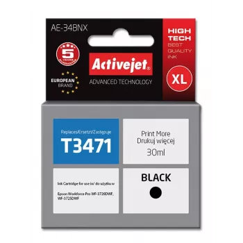 Activejet AE-34BNX inkt (vervanger voor Epson 34XL T3471; Supreme; 30 ml; zwart)