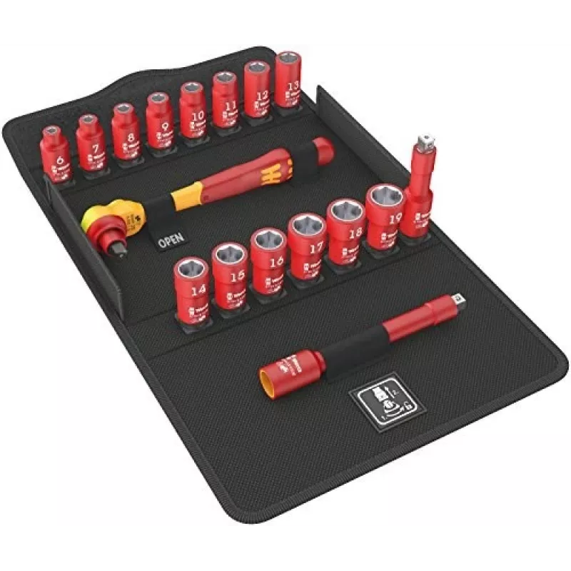 Wera 8100 SB VDE 1 dopsleutelset 17 stuks