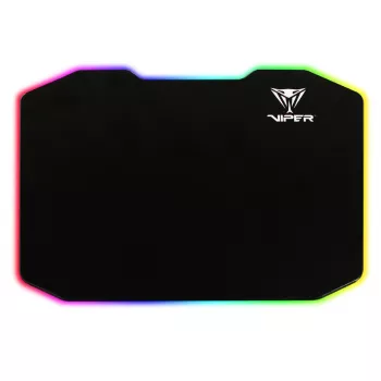 Muismat PATRIOT Viper Gaming zwart — polymeer/rubber, LED-achtergrondverlichting, USB-gevoed, antislip, 353,5×242,7 mm, 5,5 mm dikte