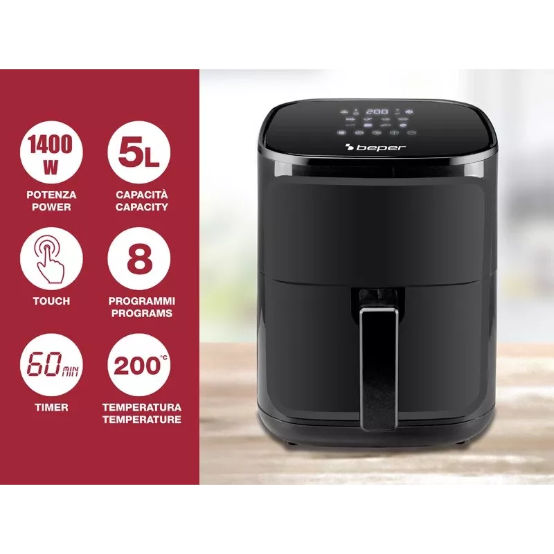 Beper P101FRI051 heteluchtfriteuse 5 L 1400 W zwart
