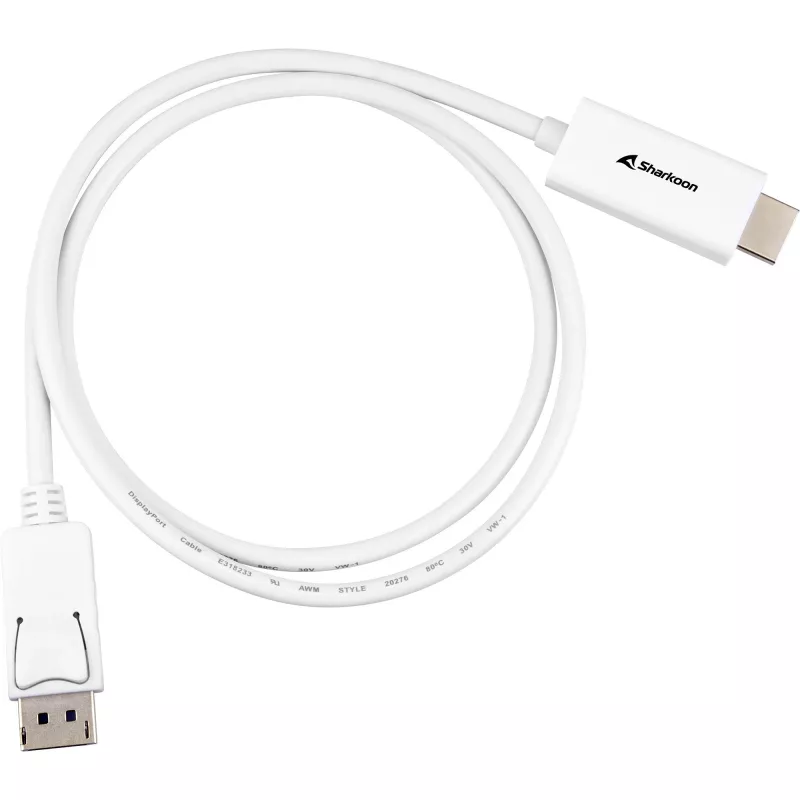 DisplayPort 1.2-adapterkabel Sharkoon 4K, 1 m lengte