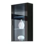 Vitrinekast Cama Meble SOHO wandmontage 1-deurs zwart frame mat / zwart glanzende deur met 2 glasplanken van gehard glas