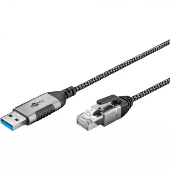 Goobay Ethernet-kabel USB-A 3.0 naar RJ45 slank 3 m – verbindt router, modem of (74396)