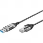 Goobay Ethernet-kabel USB-A 3.0 naar RJ45 slank 3 m – verbindt router, modem of (74396)