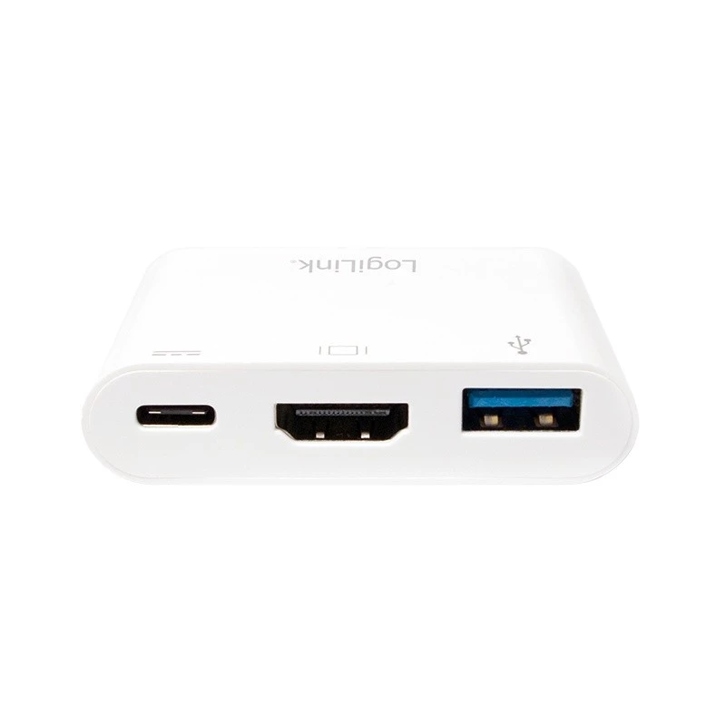 LogiLink 0,14 m 2xUSB-C HDMI USB-A wit