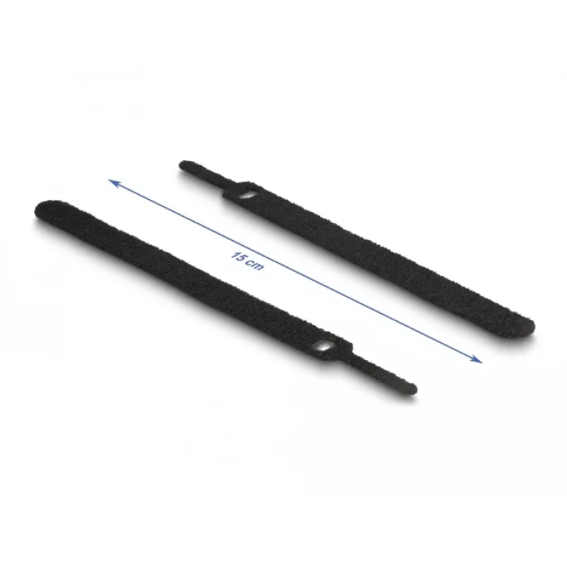 Klittenbandkabelbinder DeLOCK 19010 150x12mm zwart 10 stuks