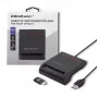 ID-kaartlezer QOLTEC smartchip-ID-kaartlezer — USB, zwart, 84,5×65×16 mm, 63 g