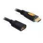 Verlengkabel High Speed HDMI met Ethernet, HDMI A stekker > HDMI A bus zwart, 1 meter