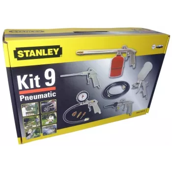 Perslucht-gereedschapset STANLEY 9045718STN, 9-delig, metaalgereedschap, spiraalslang 5 m, max. 20 bar