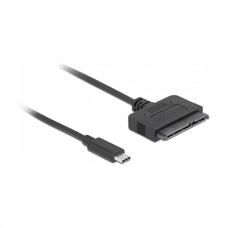 DeLOCK 63803 USB Type-C naar 22-pins SATA 6 Gb/s converter, 2,5 inch, USB 3.2 Gen 2, 0,5 m, zwart