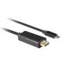 Lanberg CA-CMDP-10CU-0010-BK USB-C naar DisplayPort kabel 1 m, 4K/60Hz, HDR, 21,6 Gb/s, vergulde connectors, zwart