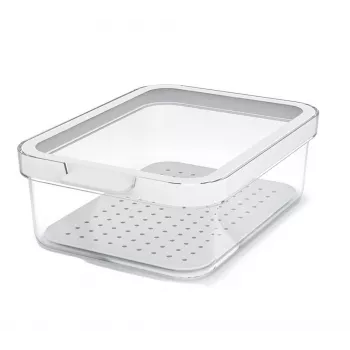 Voedselcontainer rotho 1053201100 rechthoekig 1,2 l transparant wit, technopolymeer, vaatwasserbestendig