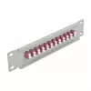 Glasvezel-patchpaneel DeLOCK 10 inch 12 poorten LC Duplex paars 1U grijs
