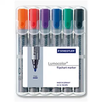 Marker Staedtler 356 WP6 6 stuks zwart blauw groen oranje rood violet