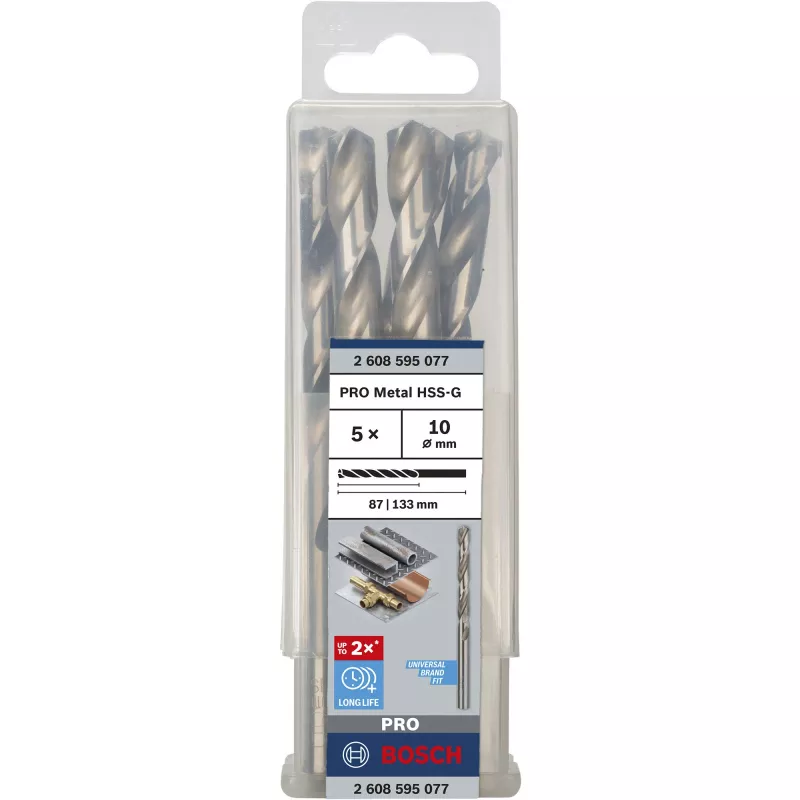 Borenset Bosch HSS-G 5 stuks 1 cm diameter