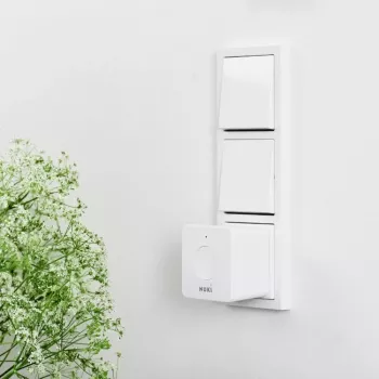 Draadloze smart-home-signaalversterker NUKI Bridge — bluetooth/wifi, 230V, bereik tot 10 m, 60×60×50 mm, wit