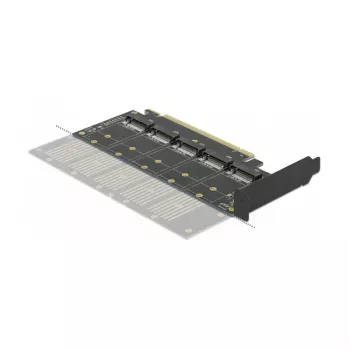 DeLOCK PCI Express x16-kaart naar 5 x interne M.2 Key B / SATA