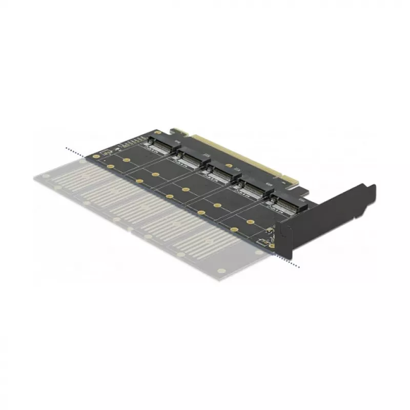DeLOCK PCI Express x16-kaart naar 5 x interne M.2 Key B / SATA