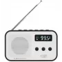 Adler AD 1907 digitale PLL-radio, AM/FM, 40 voorkeuzezenders, wekker met sluimerfunctie, USB-C, ingebouwde oplaadbare accu, 3,5 mm-aansluiting, wit/zwart