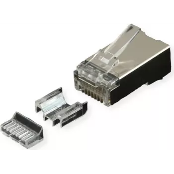ROLINE RJ45-stekker Cat.6A afgeschermd+inzetstuk 10 stuks (21.17.3099)