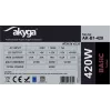 Akyga Basic AK-B1-420 ATX-voeding 420 W, 120-mm-ventilator, passieve PFC, grijs