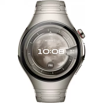 Smartwatch HUAWEI WATCH 5, 1,5 inch AMOLED, 466×466, 46 mm titanium behuizing, Wi-Fi, GPS, zilver