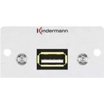Kindermann Konnect 50 alu - modulair faceplate-snap-in - USB 2.0 Type A
