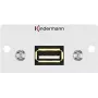 Kindermann Konnect 50 alu - modulair faceplate-snap-in - USB 2.0 type A