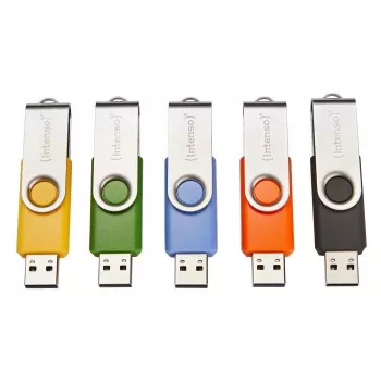 USB-stick Intenso Basic Line 8 GB USB Type-A 2.0 zwart blauw groen oranje geel